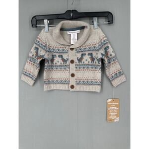 Tommy Bahama Cardigan Sweater Infant 3-6 Month Dinosaurs Button Fair Isle Cozy